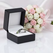 Forest Camouflage Tungsten Men's Wedding Band-Black Diamonds New York