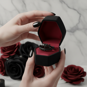 Forever In My Heart- 1.25ct Heart Cut Diamond Option Gothic Promise Ring-Black Diamonds New York