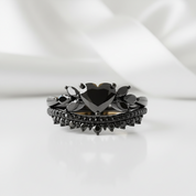 Forever In My Heart- 1.25ct Heart Cut Diamond Option Gothic Promise Ring-Black Diamonds New York