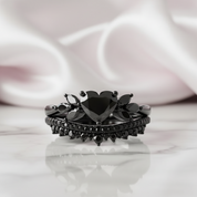 Forever In My Heart- 1.25ct Heart Cut Diamond Option Gothic Promise Ring-Black Diamonds New York