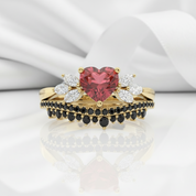 Forever In My Heart- 1.25ct Heart Cut Diamond Option Gothic Promise Ring-Black Diamonds New York