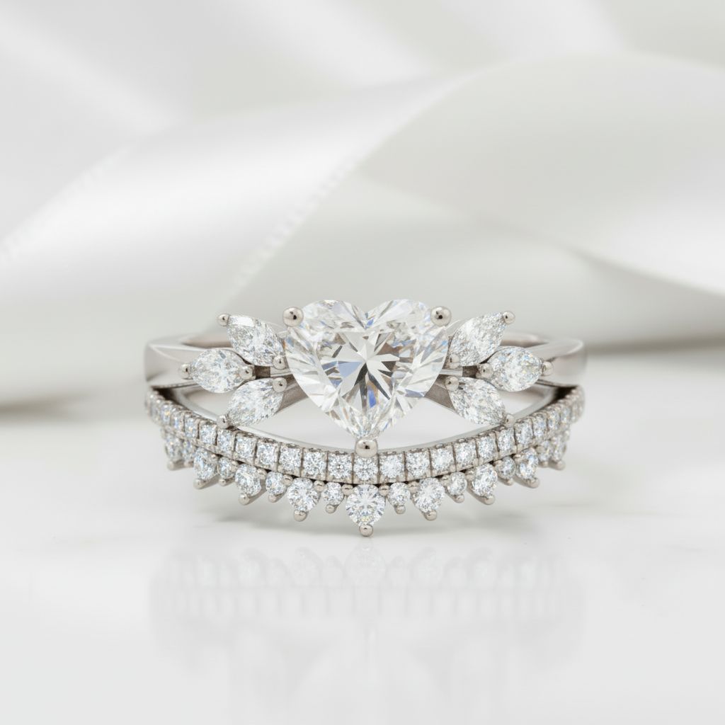 Forever In My Heart- 1.25ct Heart Cut Diamond Option Gothic Promise Ring-Black Diamonds New York