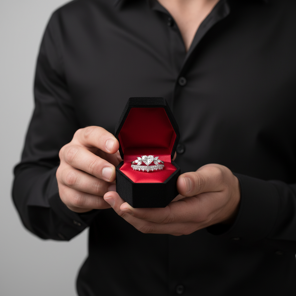 Forever In My Heart- 1.25ct Heart Cut Diamond Option Gothic Promise Ring-Black Diamonds New York