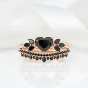 Forever In My Heart- 1.25ct Heart Cut Diamond Option Gothic Promise Ring-Black Diamonds New York