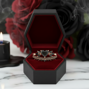 Forever In My Heart- 1.25ct Heart Cut Diamond Option Gothic Promise Ring-Black Diamonds New York