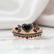 Forever In My Heart- 1.25ct Heart Cut Diamond Option Gothic Promise Ring-Black Diamonds New York