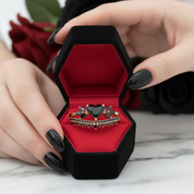 Forever In My Heart- 1.25ct Heart Cut Diamond Option Gothic Promise Ring-Black Diamonds New York