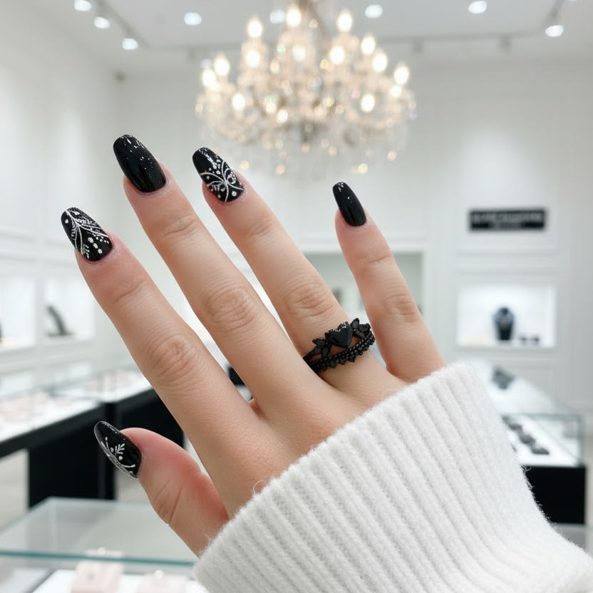 Forever In My Heart- 1.25ct Heart Cut Diamond Option Gothic Promise Ring-Black Diamonds New York