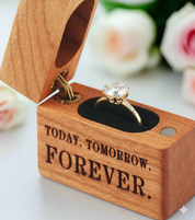 Forever- Mini Wooden Ring Box Single Slot-Black Diamonds New York