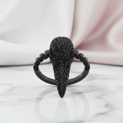 Forevermore- Paved Diamond Raven Skull Engagement Ring-Black Diamonds New York