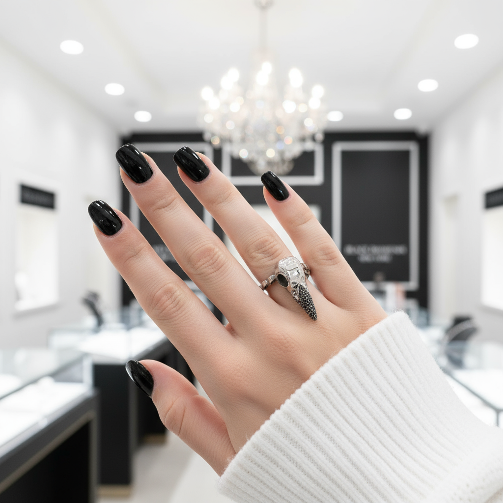 Forevermore- Paved Diamond Raven Skull Engagement Ring-Black Diamonds New York