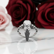 Forevermore- Paved Diamond Raven Skull Engagement Ring-Black Diamonds New York