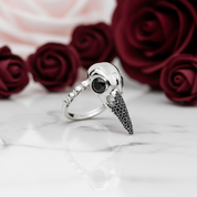 Forevermore- Paved Diamond Raven Skull Engagement Ring-Black Diamonds New York