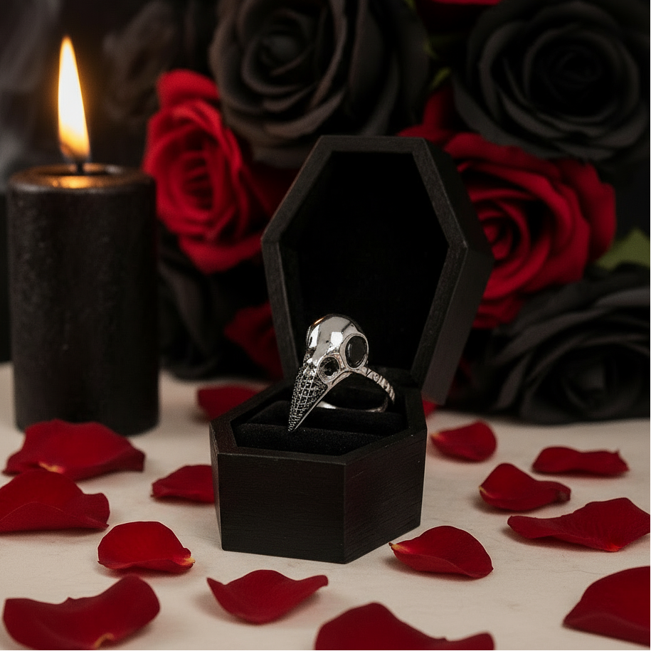 Forevermore- Paved Diamond Raven Skull Engagement Ring-Black Diamonds New York