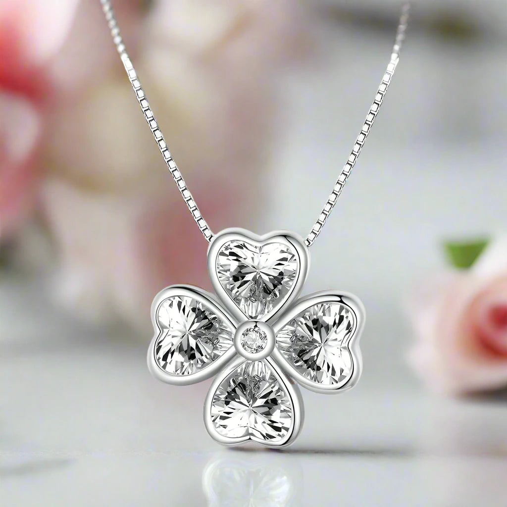 Four Leaf Clover Pendant Necklace with Diamond-Black Diamonds New York