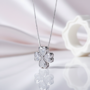 Four Leaf Clover Pendant Necklace with Diamond Option-Black Diamonds New York