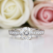 Four Prong Luxury Diamond Engagement Ring-Black Diamonds New York