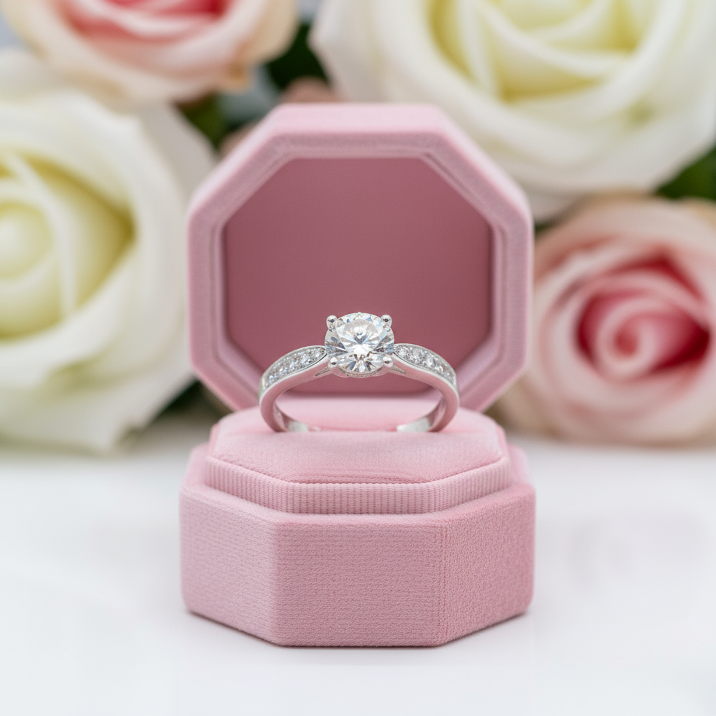 Four Prong Luxury Diamond Engagement Ring-Black Diamonds New York