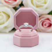 Four Prong Luxury Diamond Engagement Ring-Black Diamonds New York