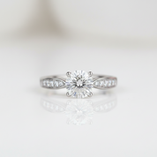Four Prong Luxury Diamond Option Engagement Ring-Black Diamonds New York