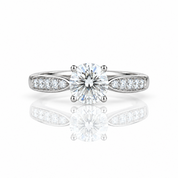 Four Prong Luxury Diamond Option Engagement Ring-Black Diamonds New York