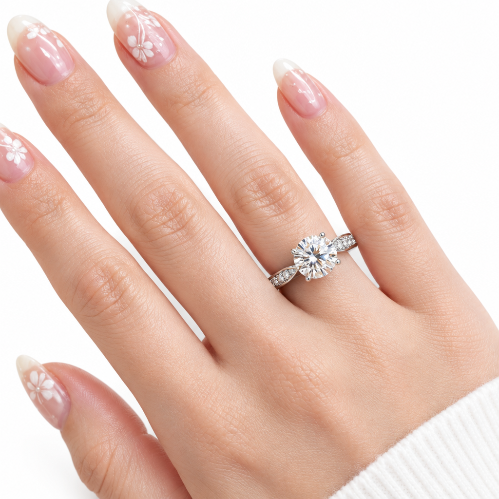 Four Prong Luxury Diamond Option Engagement Ring-Black Diamonds New York