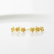 Fresh Elegant Forget-Me-Not Flower Dangle Earrings-Black Diamonds New York