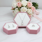 Natural Fresh Water White Pearl Jewelry Set-Black Diamonds New York