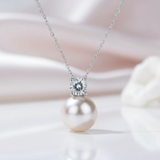 Freshwater Pearl 0.3 Ct Diamond Necklace-Black Diamonds New York