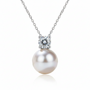 Freshwater Pearl 0.3 Ct Diamond Option Necklace-Black Diamonds New York