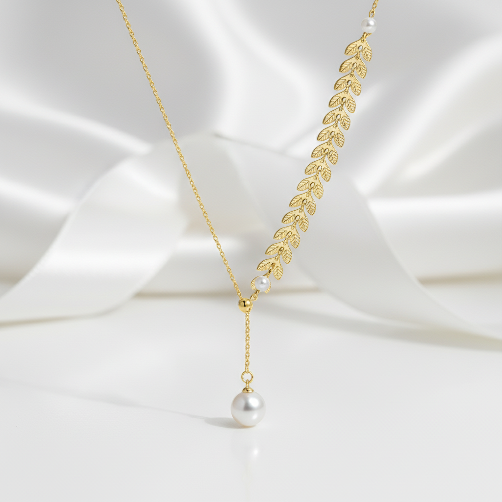 Freshwater Pearl 18k Yellow Gold Necklace-Black Diamonds New York