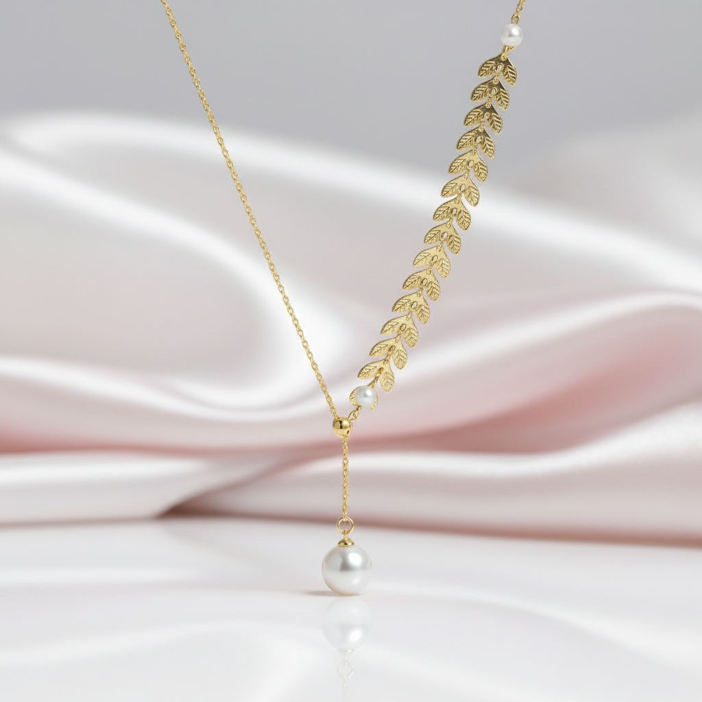 Freshwater Pearl 18k Yellow Gold Necklace-Black Diamonds New York