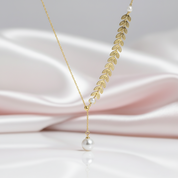 Freshwater Pearl 18k Yellow Gold Necklace-Black Diamonds New York