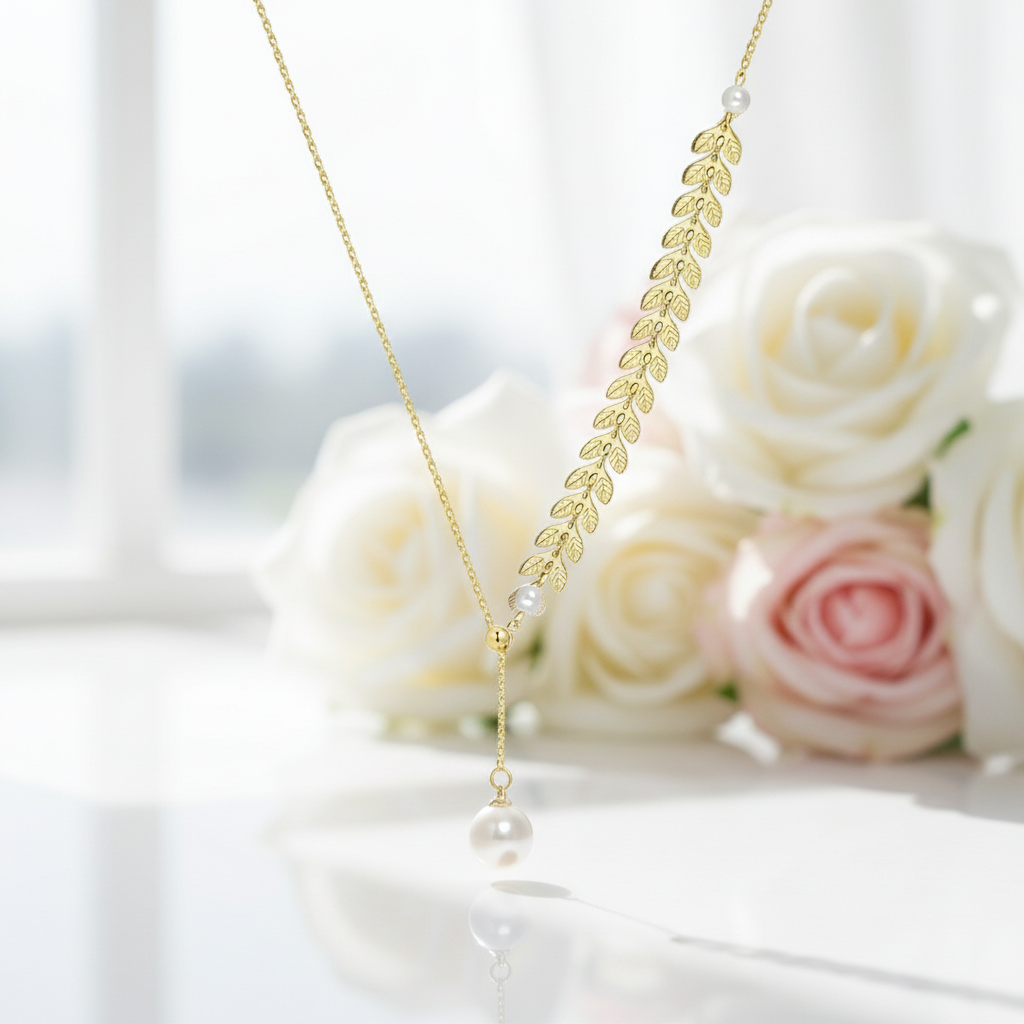 Freshwater Pearl 18k Yellow Gold Necklace-Black Diamonds New York