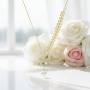 Freshwater Pearl 18k Yellow Gold Necklace-Black Diamonds New York