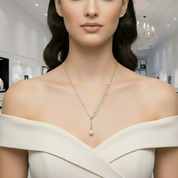 Freshwater Pearl 18k Yellow Gold Necklace-Black Diamonds New York