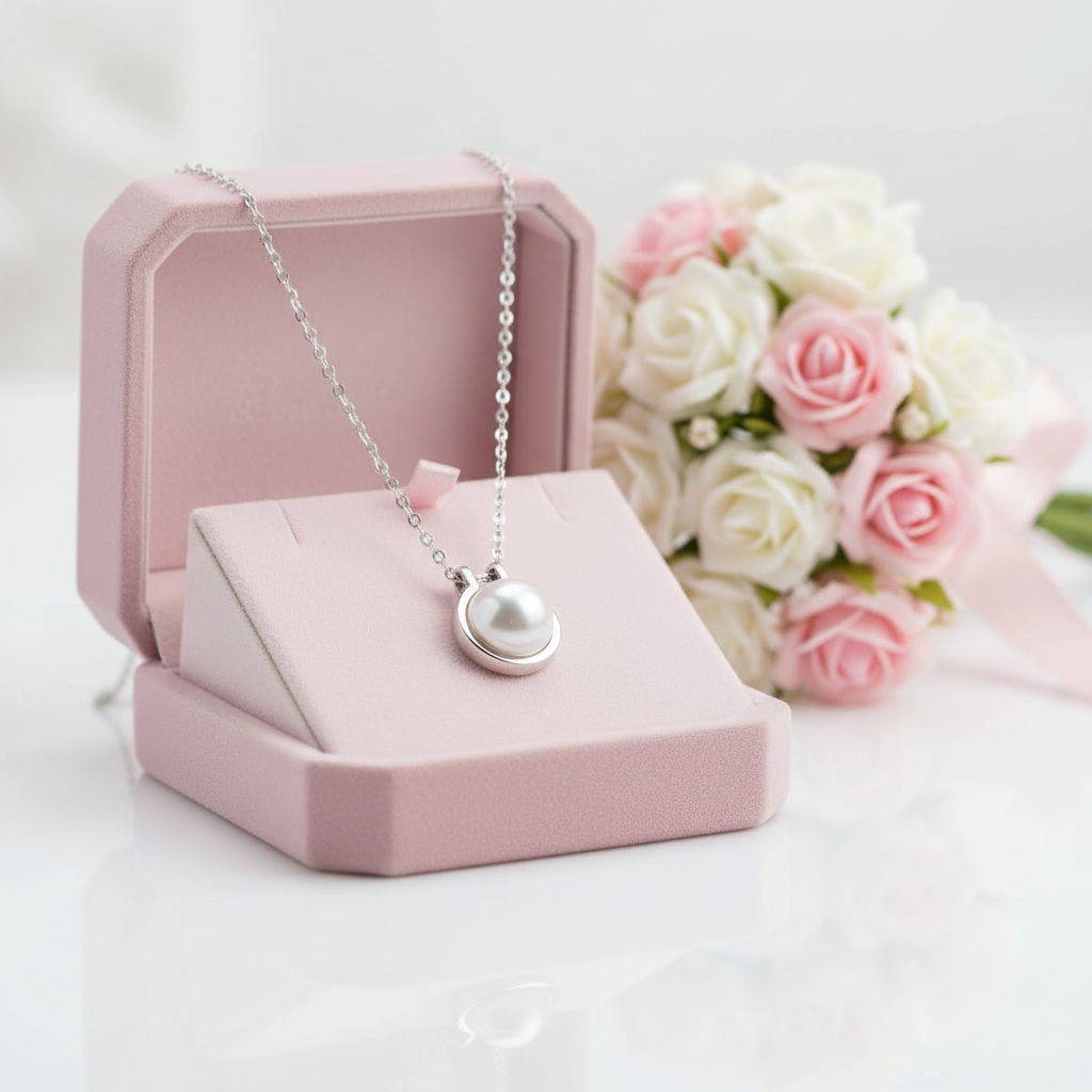 Freshwater Pearl Pendant Necklace-Black Diamonds New York