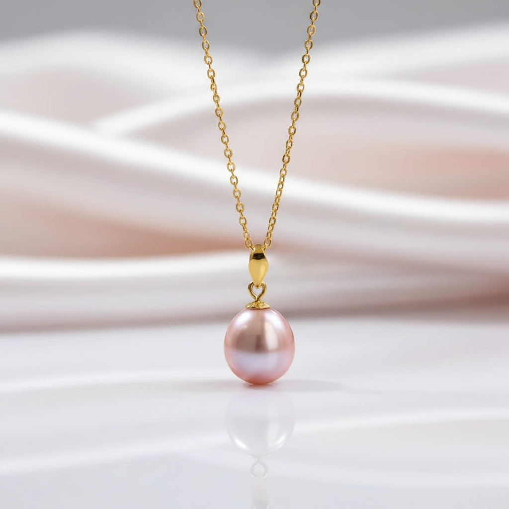 Freshwater Waterdrop Pearl Pendant Necklace-Black Diamonds New York