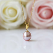 Freshwater Waterdrop Pearl Pendant Necklace-Black Diamonds New York