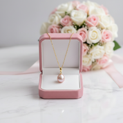 Freshwater Waterdrop Pearl Pendant Necklace-Black Diamonds New York