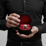 From This Day Forward Wedding Rings - Round Cut Diamond Option Skull Gothic Wedding Rings in 14k White Gold-Black Diamonds New York