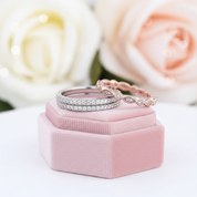 Full Eternity 3PC Stacking Wedding Band Set In Rose Gold-Black Diamonds New York