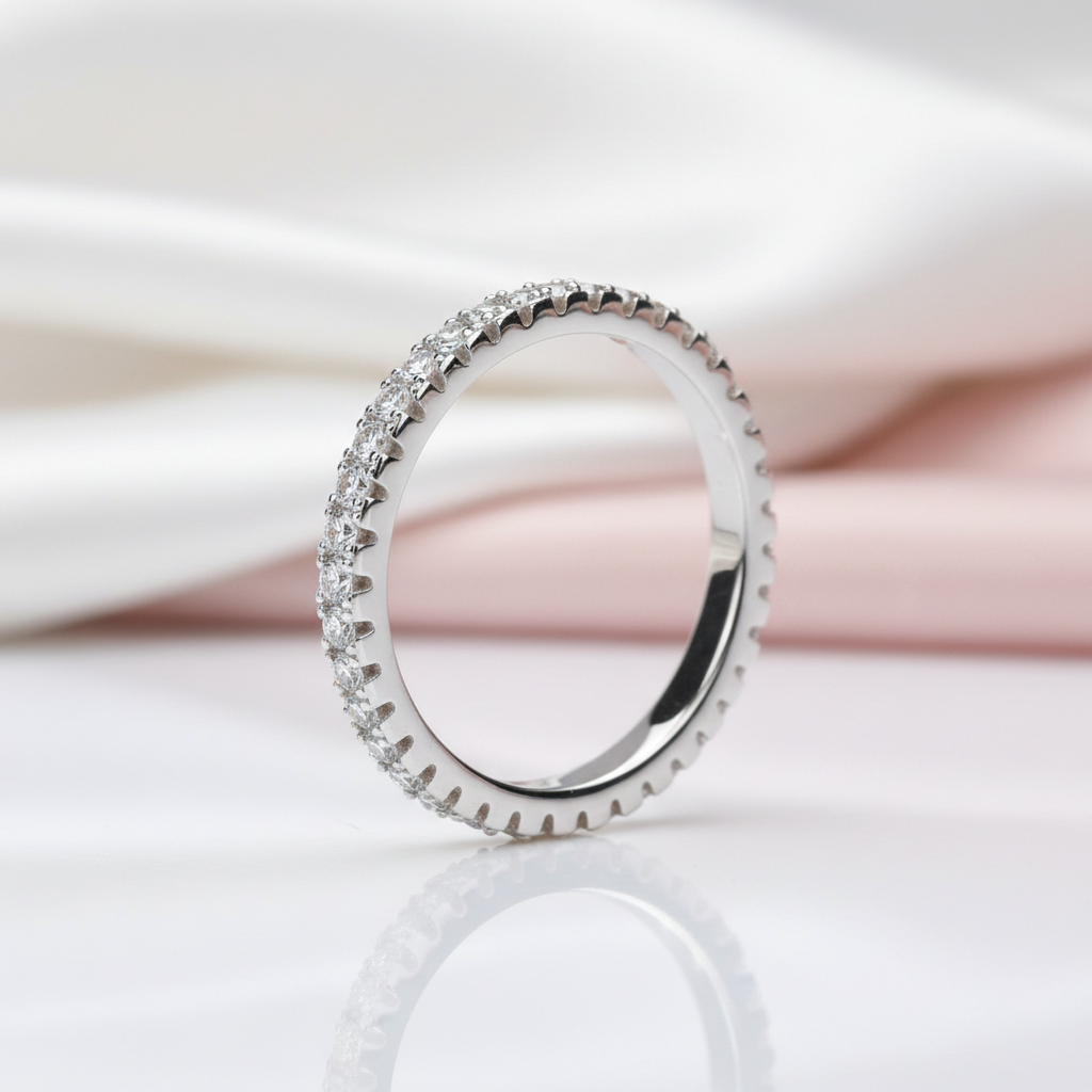 Full Eternity 4PC Stackable Ring Band Set – Black Diamonds New York