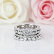 Full Eternity 4PC Stackable Ring Band Set-Black Diamonds New York