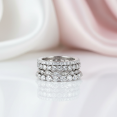 Full Eternity 4PC Stackable Ring Band Set