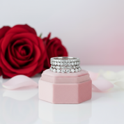 Full Eternity 4PC Stackable Ring Band Set-Black Diamonds New York