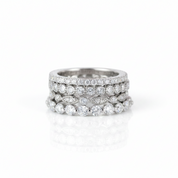 Full Eternity 4PC Stackable Ring Band Set-Black Diamonds New York
