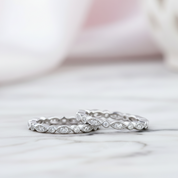 Full Eternity Art Deco Stacking Wedding Band Set-Black Diamonds New York