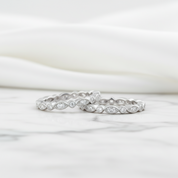 Full Eternity Art Deco Stacking Wedding Band Set-Black Diamonds New York