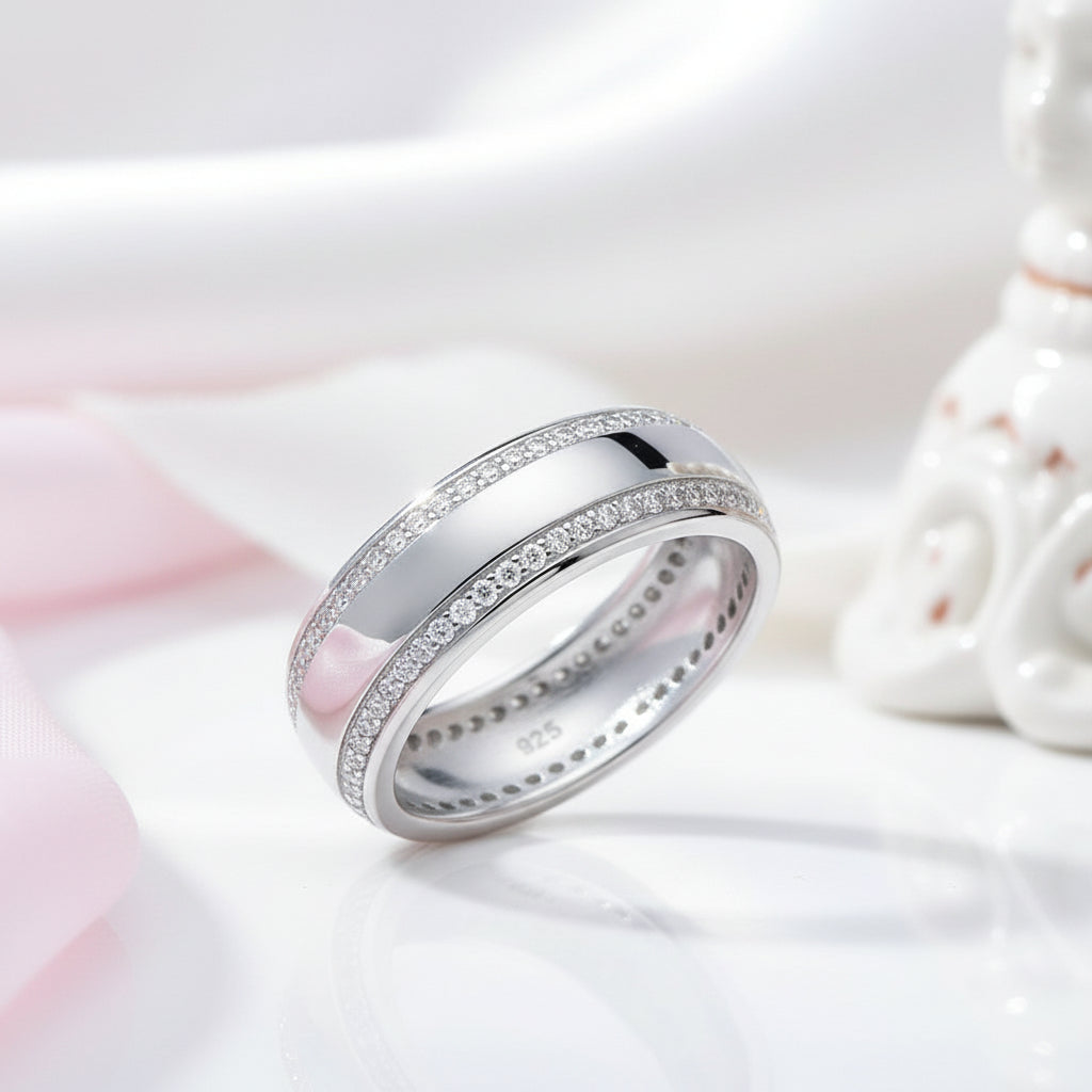 Full Eternity Men's Wedding Band Ring with Diamond-Black Diamonds New York